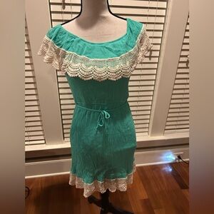 2-hip Girls Turquoise dress with Lace Detail size 16